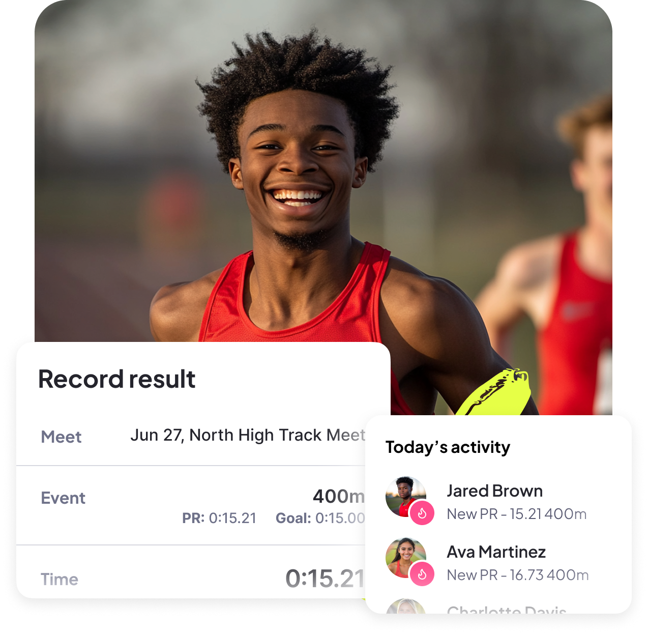 Athlete measuring performance